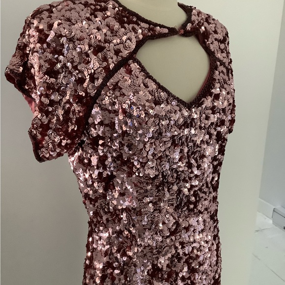 stenay silk fully pink sequin encrusted dress - Picture 4 of 9